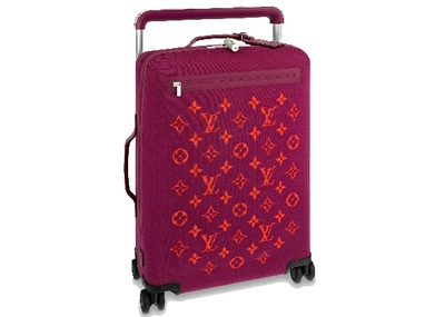 Pre-owned Louis Vuitton  Horizon Suitcase Soft Jacquard 55 Fuchsia