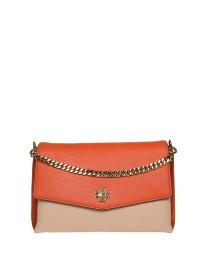 Tory Burch Kira Bag In Color-block Leather In Light Red
