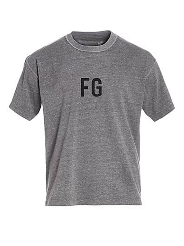 Pre-Owned Fear Of God Fg' Logo T-shirt Grey/black | ModeSens