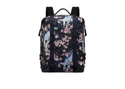 Pre-owned Dior X Sorayama Backpack Oblique Safari Nylon Blue