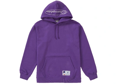 Pre-owned Supreme  Champion Outline Hooded Sweatshirt Purple