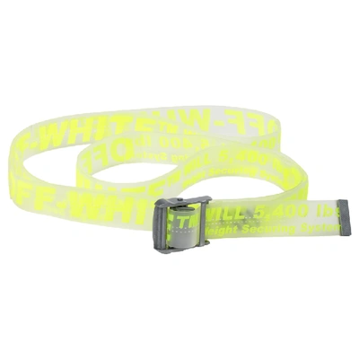 Pre-owned Off-white Rubber Industrial Belt (ss19) Fluo Yellow