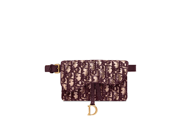 Pre-Owned Dior Saddle Clutch Belt Oblique Burgundy | ModeSens