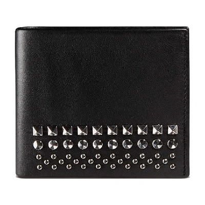 Pre-owned Gucci Bifold Wallet Studded Black