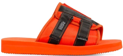 Pre-owned Suicoke Patch Slider Sandal Palm Angels Orange Black In Orange/black