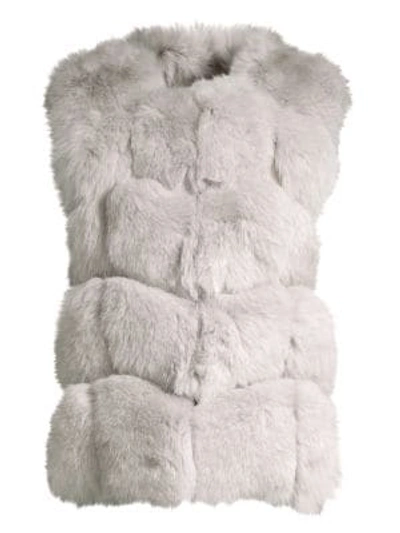 Adrienne Landau Let Out Fox Fur Vest In Grey