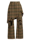 R13 Double Classic Plaid Wool Combo Trousers
