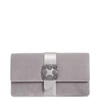 MANOLO BLAHNIK CAPRI GREY VELVET CLUTCH,MB15541B