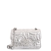 Ferragamo Gancini Quilted Silver Leather Shoulder Bag