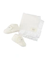 Ugg Girl's Bixbee Booties & Lovey Baby Blanket Set In Cream