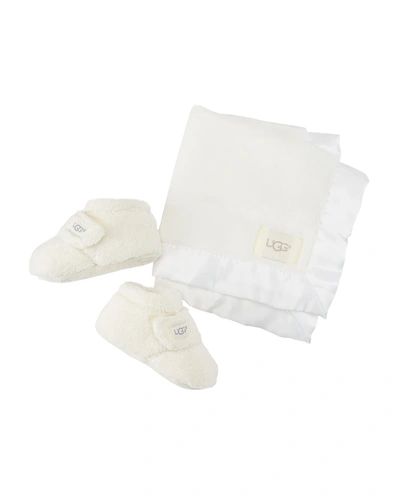 UGG GIRL'S BIXBEE BOOTIES & LOVEY BABY BLANKET SET,PROD140180228