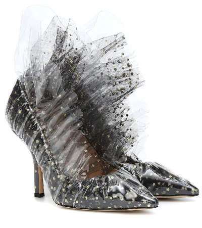 Midnight 00 Crystal-embellished Tulle And Pvc Pumps In Multicolor