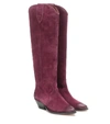 Isabel Marant Denvee Suede Knee-high Boots In Purple