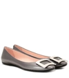 ROGER VIVIER GOMMETTE LEATHER BALLET FLATS,P00415288