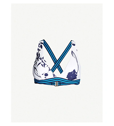 Ted Baker Bluebell Crossover-back Triangle Bikini Top In White