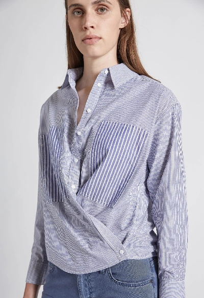 Current Elliott The Percy Cotton Blouse In Helena Stripe