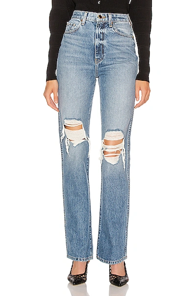 Khaite Danielle High Rise Stovepipe Jeans In Blue