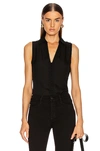 L AGENCE L'AGENCE TANYA BUTTON LOOP BLOUSE IN BLACK,LAGF-WS162
