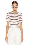 FRAME FRAME VARIEGATED 70S TEE IN STRIPES,WHITE,FAMF-WS50