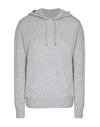 8 BY YOOX 8 BY YOOX CASHMERE ESSENTIAL HOODIE WOMAN SWEATER GREY SIZE XS REGENERATED CASHMERE,39951717KV 3
