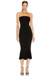 NORMA KAMALI STRAPLESS FISHTAIL DRESS TO MIDCALF,NOMF-WD130