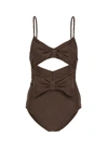 ZIMMERMANN 'CORSAGE' BOW FRONT CUTOUT ONE-PIECE SWIMSUIT