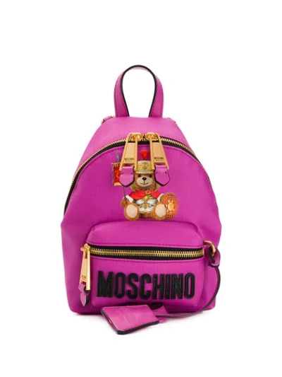 Moschino Roman Teddy Bear Backpack - 粉色 In Fuchsia