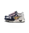 GOLDEN GOOSE Running Sneakers in White Check/Yellow Star