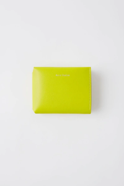 Acne Studios Trifold Card Wallet Lime Green