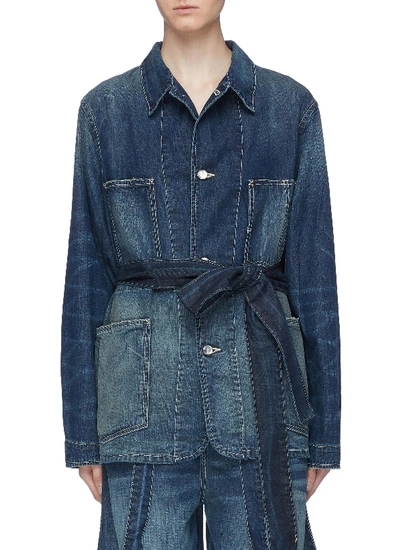 Tre By Natalie Ratabesi 'aaliyah' Belted Patch Pocket Denim Jacket