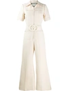 GUCCI GG LOGO BELTED JUMPSUIT