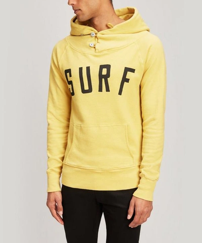 Kapital Surf Slogan Cotton Hoodie In Yellow | ModeSens