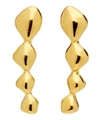 Monica Vinader Nura 18ct Yellow-gold Vermeil On Sterling Silver Teardrop Climber Earrings In Gold