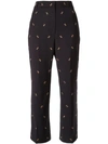 TIBI EMBROIDERED ANT TROUSERS