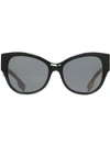BURBERRY VINTAGE CHECK DETAIL BUTTERFLY FRAME SUNGLASSES