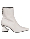 Yuul Yie Amoeba Glam Heel Boots In White Smooth Leather In Bianco