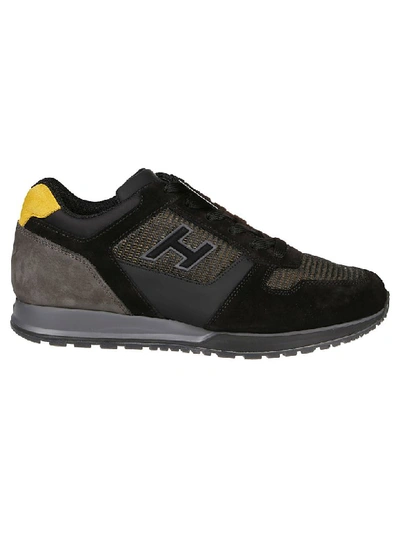 Hogan H321 Multi Fabric Sneakers In Black