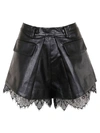 SELF-PORTRAIT FAUX LEATHER PLEAT SHORTS,11003285