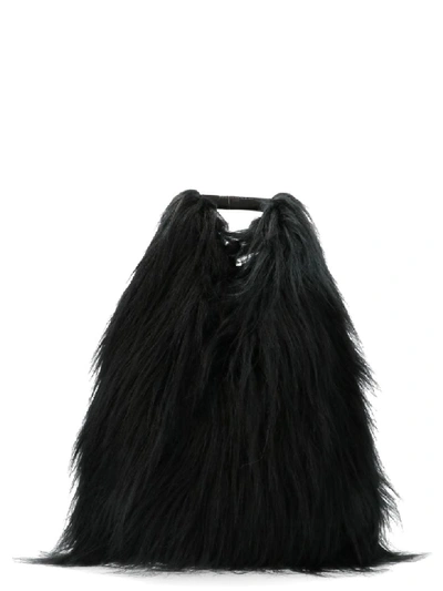Mm6 Maison Margiela Black Faux Leather Handbag