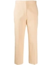 Jil Sander Washed Cotton-gabardine Cropped Trousers In Neutrals