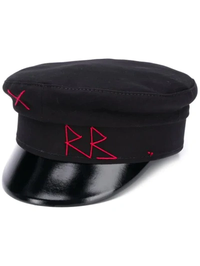 Ruslan Baginskiy Wool Baker Boy Hat With Vinyl Visor In Black