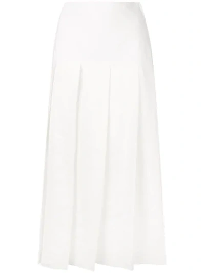 Jil Sander A-line Pleated Skirt In White