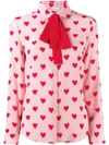 RED VALENTINO HEART PRINT BLOUSE