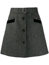 MIU MIU MIU MIU BELTED A-LINE SKIRT - GREY