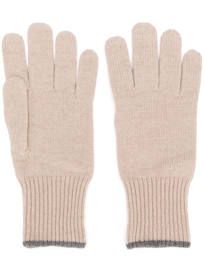 Brunello Cucinelli Cashmere Gloves In Sand