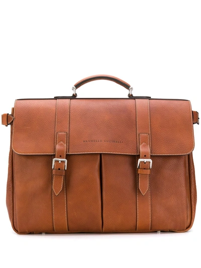 Brunello Cucinelli Classic Briefcase In Brown