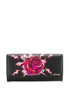 PRADA ROSE PRINT CONTINENTAL WALLET