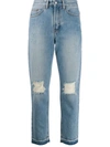 ZADIG & VOLTAIRE DISTRESSED STRAIGHT JEANS