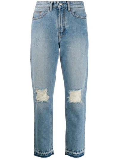 Zadig & Voltaire Distressed Straight Jeans In Blue