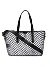 OFF-WHITE netted pvc leather trim tote bag